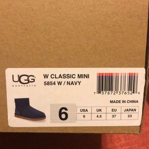 Ugg mini boot- fleece lined- Size 6 - Navy
